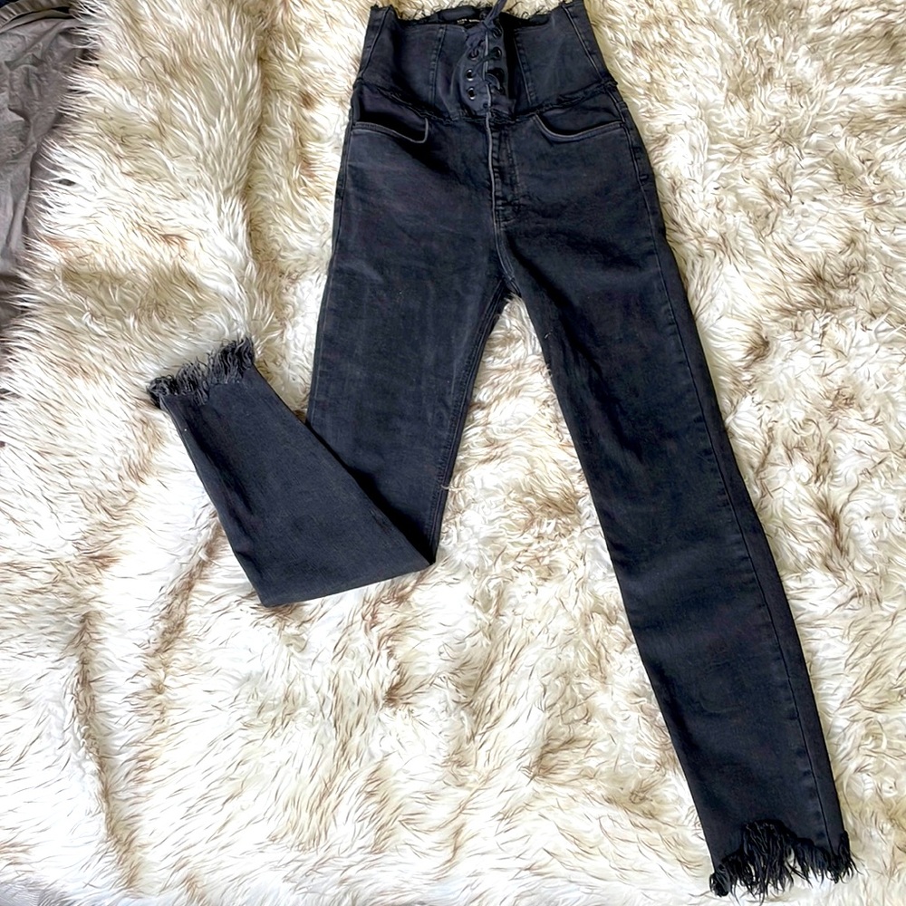Zara size 6 black high waist jeans